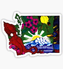 Washington State Symbols Sticker