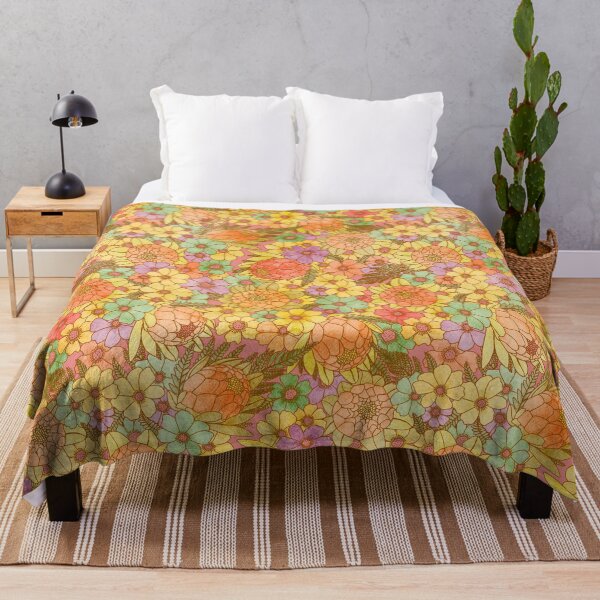 Item preview, Groovy Retro Summertime Protea And Daisy Pattern designed and sold by Sketchbook Designs.