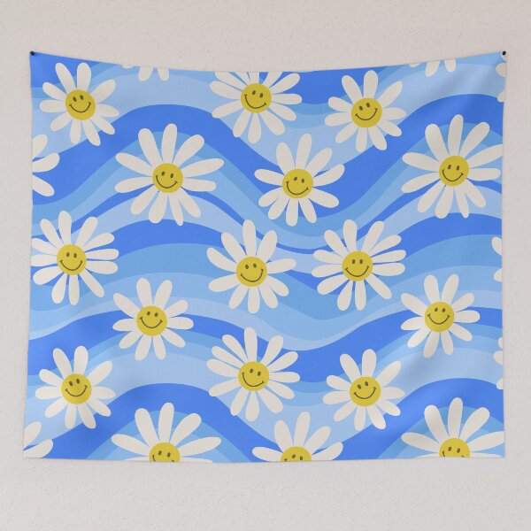 Item preview, Wavy Daisies Sky Blue designed and sold by lauragraves.