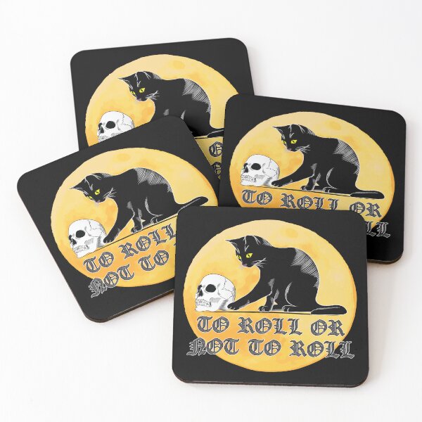 Item preview, To Roll Or Not To Roll - Creepy Cute Black Cat With Skull designed and sold by TheInkElephant.