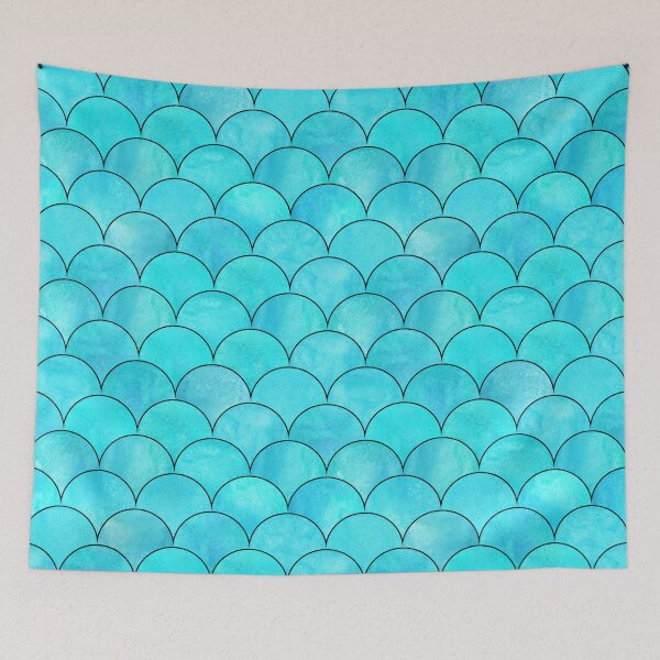 Item preview,  Blue Mermaid Scales designed and sold by PotluckPrints.