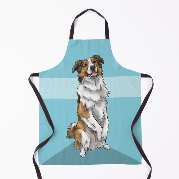 Item preview, English Shepherd | Sable and White | Blue Background | Cute Dog Art designed and sold by shirinsart.