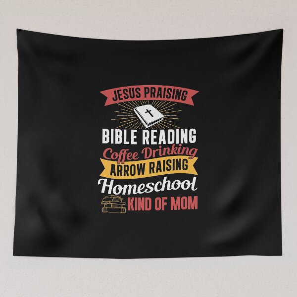 Item preview, Jesus Praising Bible Reading Coffee Drinking Homeschool Mom designed and sold by StrongShirts.