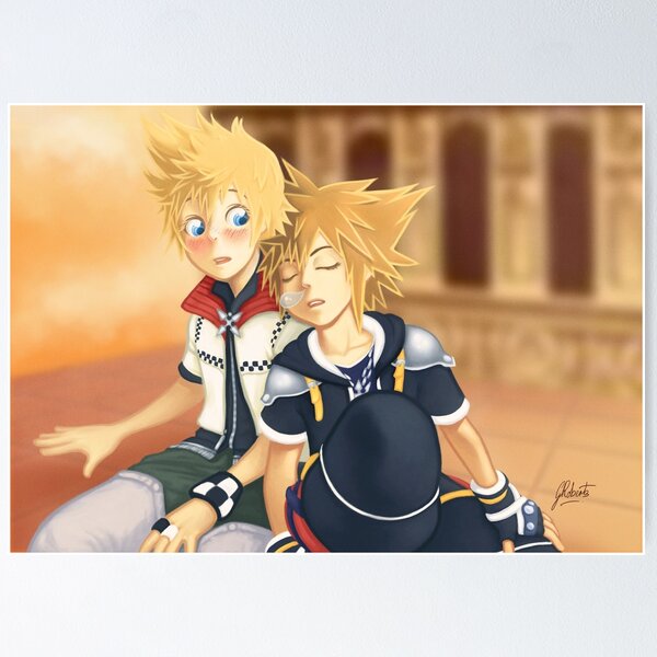 Vista previa del artículo con la obra «Roxas y Sora en Crepúsculo», diseñado y vendido por AmberDust.