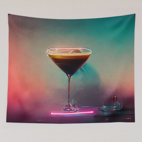 Aperçu de l'œuvre Esthétique Néon - Espresso Martini | cocktail | Oeuvre | Illustration créée et vendue par DadoDesigns.