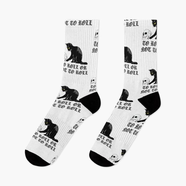 Item preview, To Roll Or Not To Roll - Creepy Cute Black Cat With Skull designed and sold by TheInkElephant.