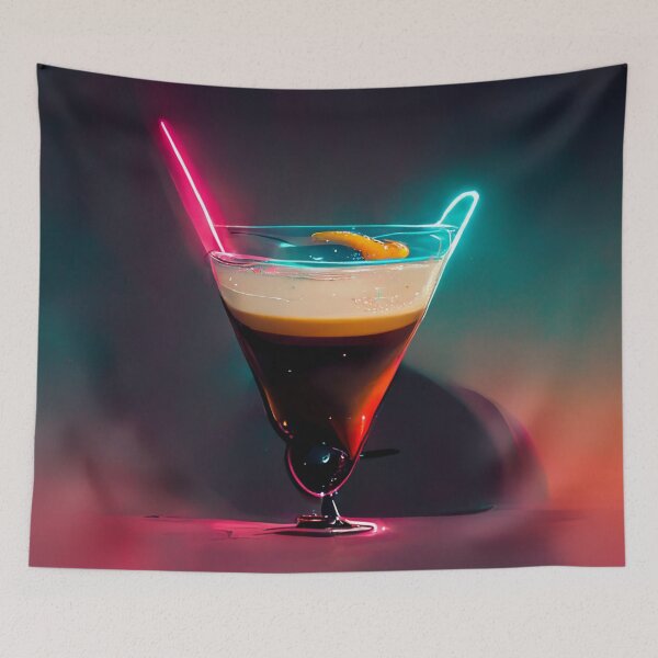 Aperçu de l'œuvre Esthétique Néon - Espresso Martini | cocktail | Oeuvre | Illustration créée et vendue par DadoDesigns.