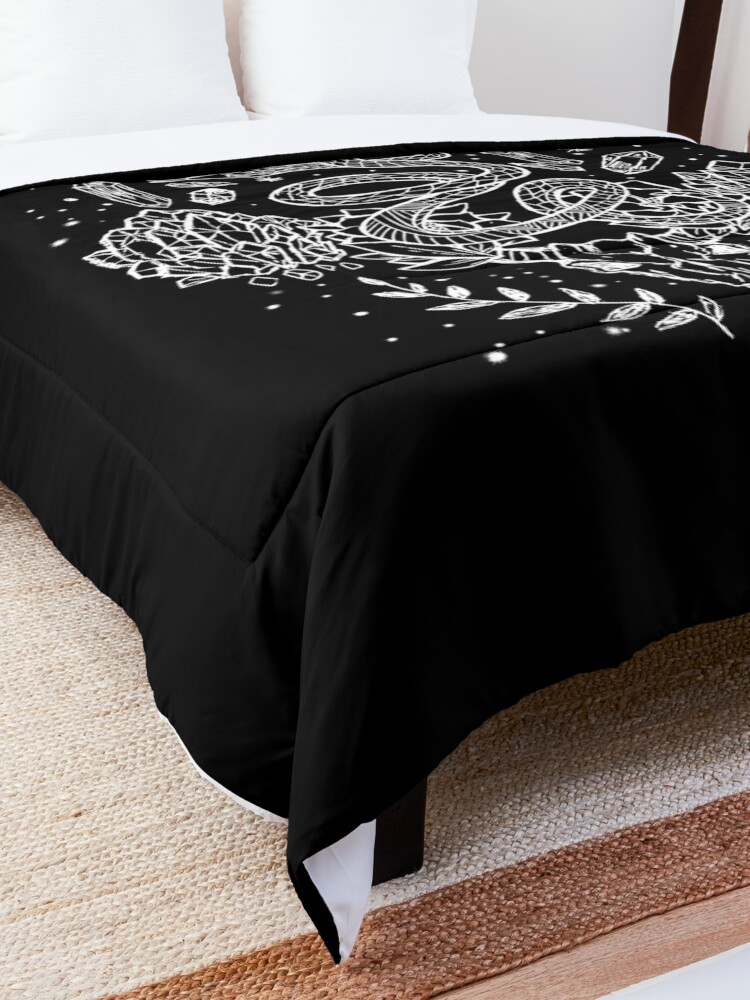 Alternate view of Moon Phases, Snakes, And Crystals Witchy Design Comforter