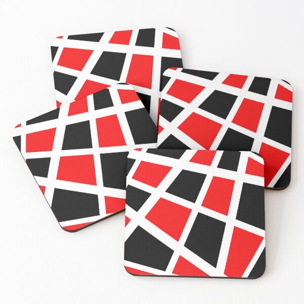 Item preview, Abstract geometric pattern - red, black and white. designed and sold by K.S ART.