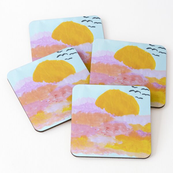 Item preview, Radiant Horizon: Oil Painting of Sunset with Pink and Orange Clouds designed and sold by omryjs.