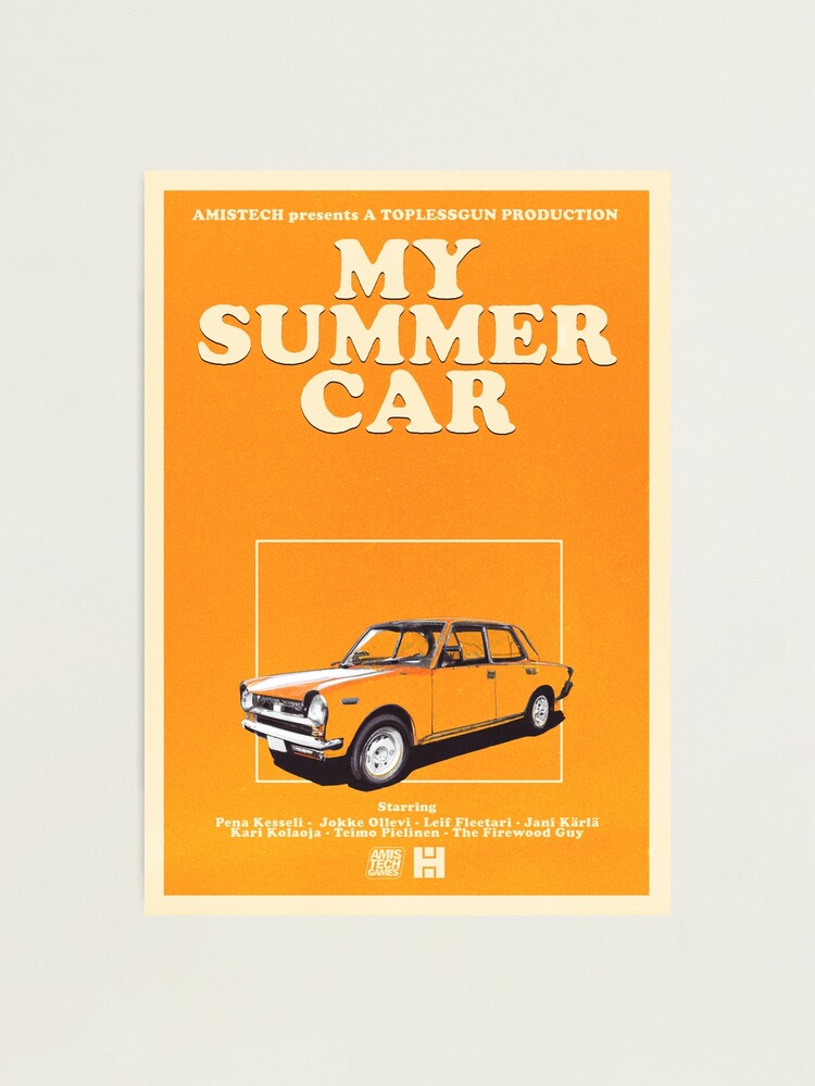 my summer car' Poster, picture, metal print, paint by Retro Nice