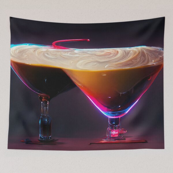 Aperçu de l'œuvre Esthétique Néon - Espresso Martini | cocktail | Oeuvre | Illustration créée et vendue par DadoDesigns.