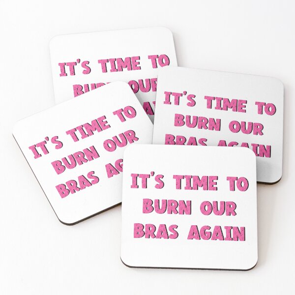 Item preview, It's Time to Burn Our Bras Again (Pink With Black Female Symbol Pattern) designed and sold by wonderweird.