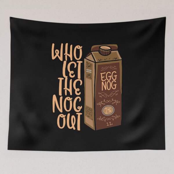 Item preview, Who Let The Nog Out Eggnog Christmas Funny Lyric Pun designed and sold by PunnyLyrics.