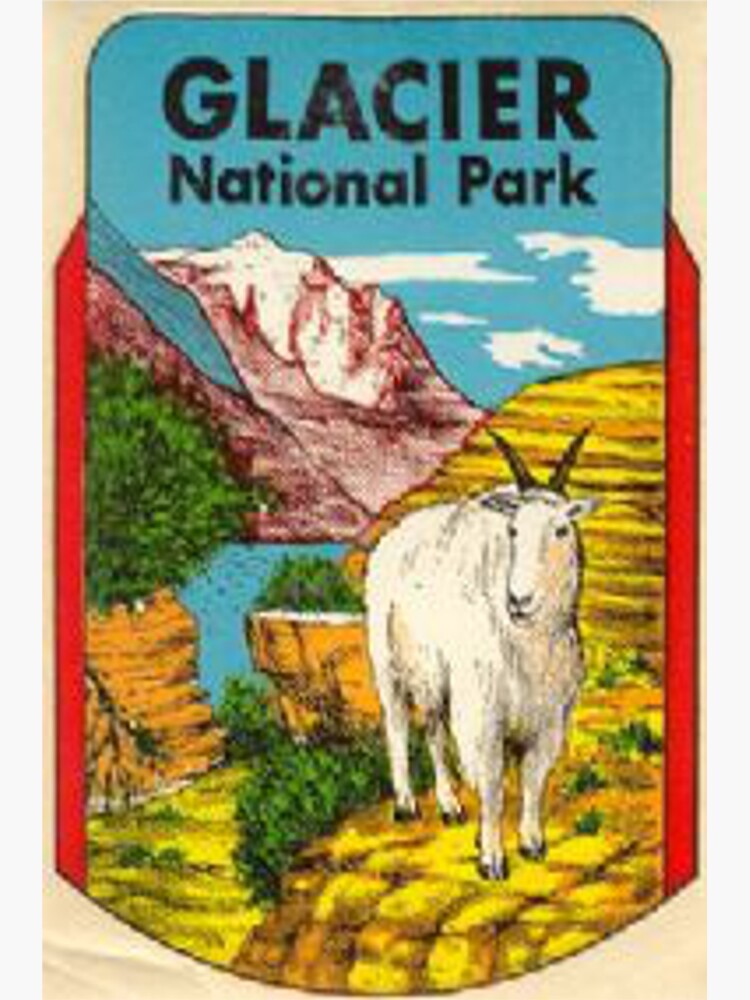 Glacier National Park Badge Vintage Travel Decal Montana by MeLikeyTees