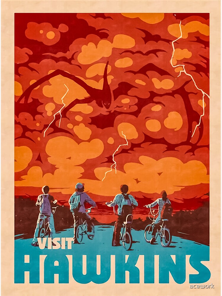 "Visit Hawkins" Sticker for Sale by acework Redbubble