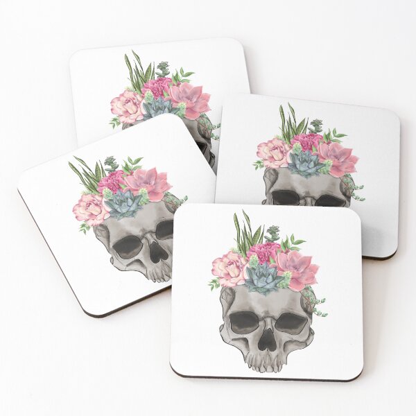 Item preview, Halloween Skull Magic Blacк Pink Fashion Witch Watercolor Illustration Halloween Party  Autumn designed and sold by CreativeBu.