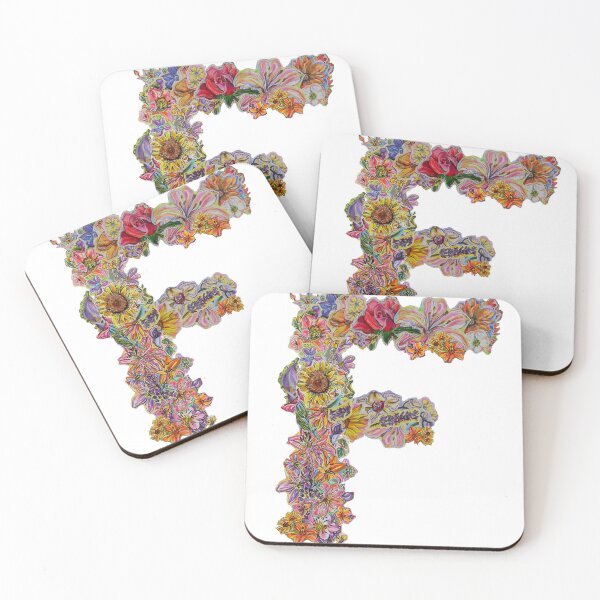 Item preview, F Floral Initial designed and sold by Lenaartist.