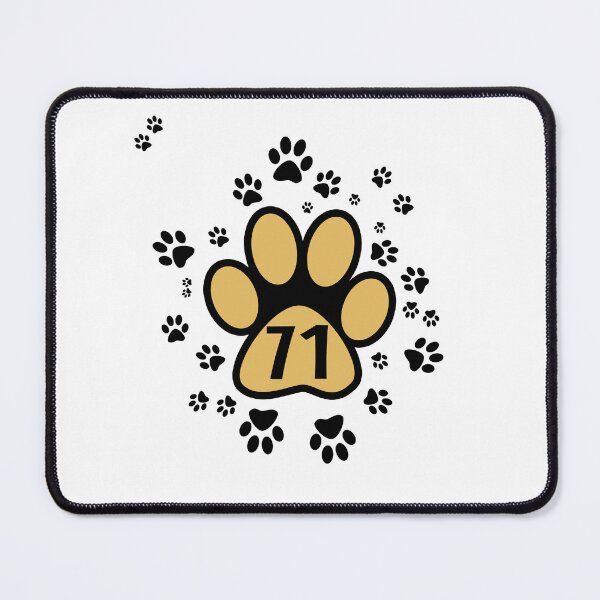 Item preview, 71 - number with animal paws pattern designed and sold by MadandMean.