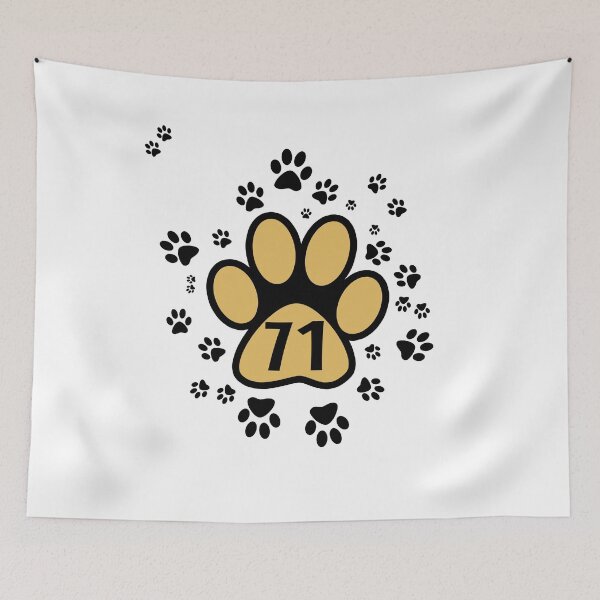 Item preview, 71 - number with animal paws pattern designed and sold by MadandMean.