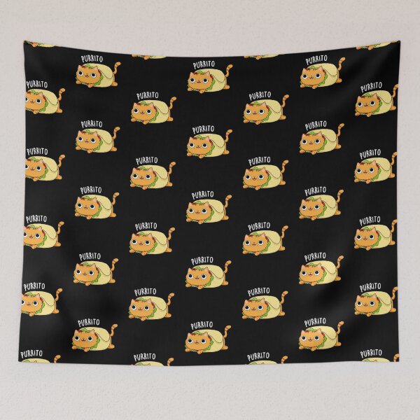 Item preview, Purrito Funny Kitty Cat Burrito Puns (Dark BG) designed and sold by punnybone.
