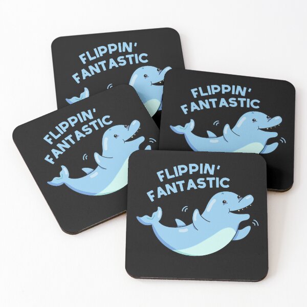 Item preview, Flippin Fantastic Funny Dolphin Puns (Dark BG) designed and sold by punnybone.