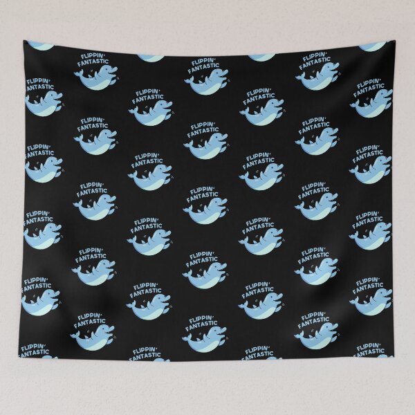 Item preview, Flippin Fantastic Funny Dolphin Puns (Dark BG) designed and sold by punnybone.
