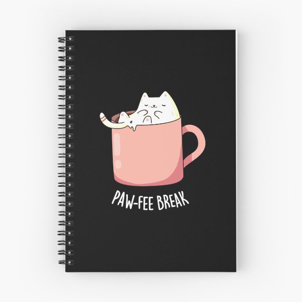 Item preview, Pawfee Break Kitty Cat In A Mug Funny Coffee Puns (Dark BG) designed and sold by punnybone.
