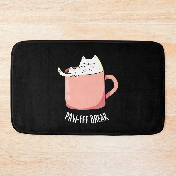 Item preview, Pawfee Break Kitty Cat In A Mug Funny Coffee Puns (Dark BG) designed and sold by punnybone.