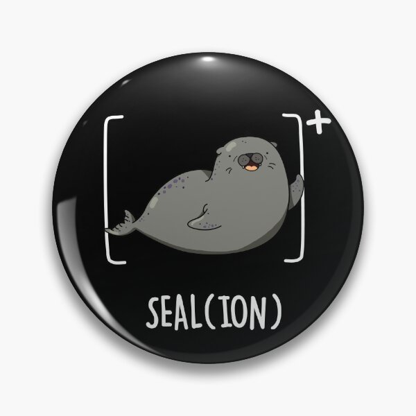 Item preview, Seal Ion Funny Chemistry Sea Lion Pun (Dark BG) designed and sold by punnybone.