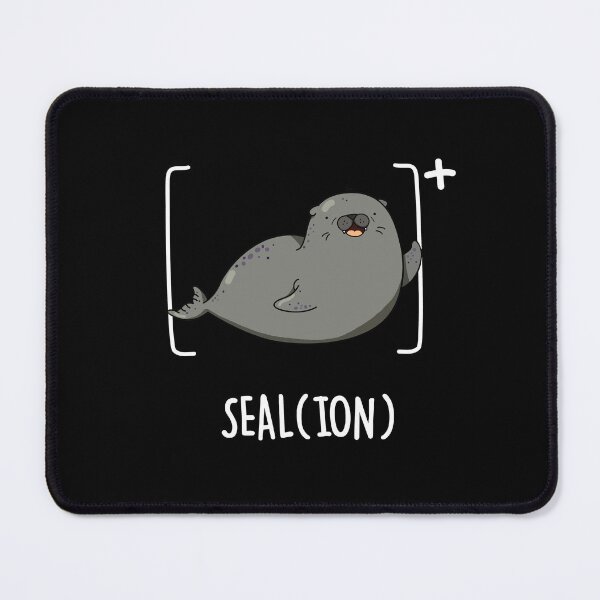 Item preview, Seal Ion Funny Chemistry Sea Lion Pun (Dark BG) designed and sold by punnybone.