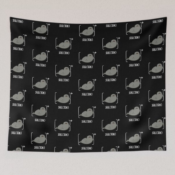 Item preview, Seal Ion Funny Chemistry Sea Lion Pun (Dark BG) designed and sold by punnybone.