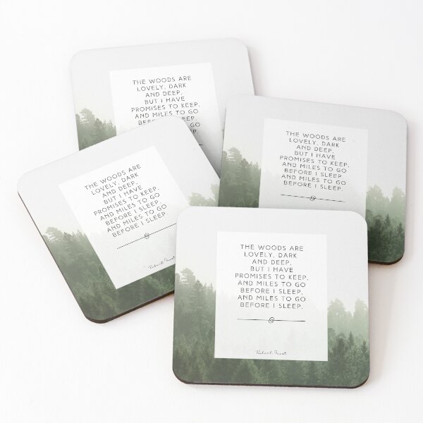 Item preview, Robert Frost Woods Are Lovely Dark And Deep Quote Print designed and sold by taleofdeuces.