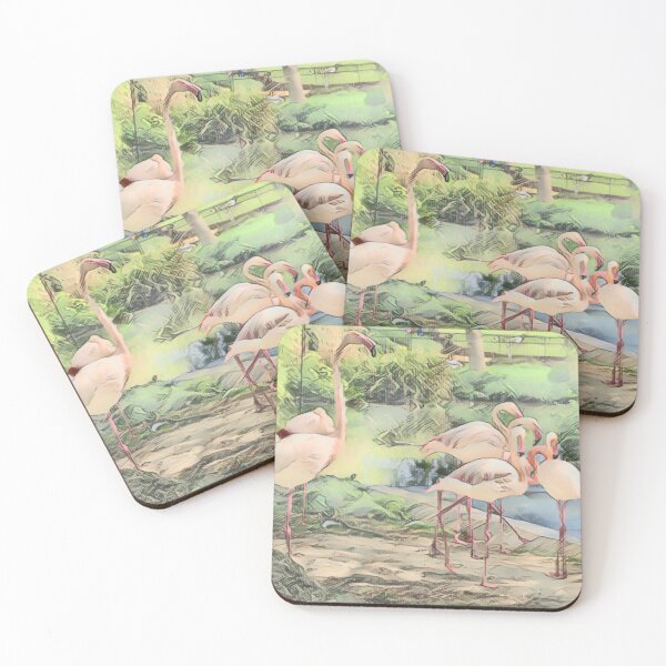 Item preview, Flamingo Family In Pen And Ink designed and sold by Fearless-Fox.