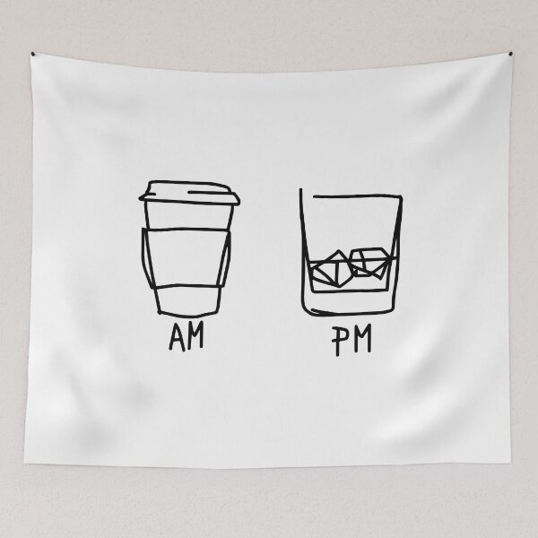 Item preview, AM PM Funny Coffee And Wine Time Men Women Gift designed and sold by Big Twelve.