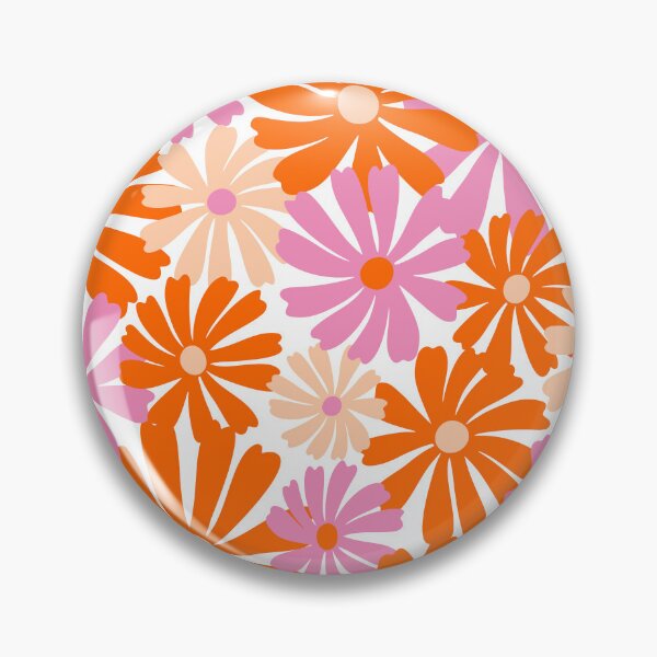 Item preview, Pink and Orange Mod Prints Floral designed and sold by meggydesigns.