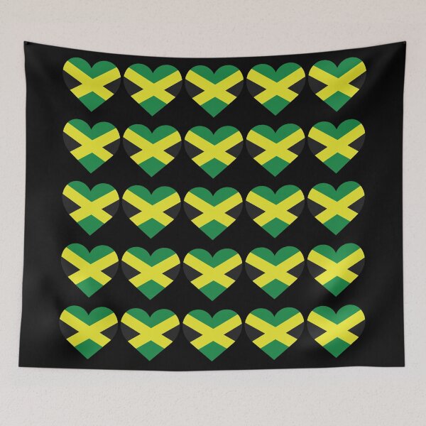 Item preview, Love My Jamaican Hearts Flag designed and sold by HelloFromAja.