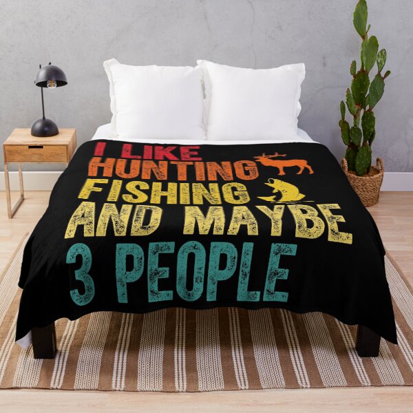 Item preview, Retro I Like Hunting Fishing And Maybe 3 People designed and sold by Shirtcutestore  ⭐⭐⭐⭐⭐.