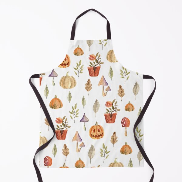 Item preview, Halloween Pumpkins Flowers & Mushrooms | Flycatcher Plant | Lantern | Watercolour Pattern | White Background designed and sold by LifeAndWonder.