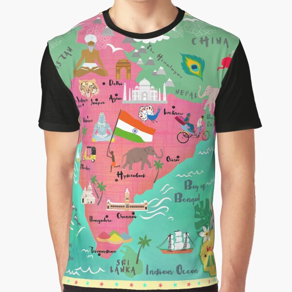Item preview, India map-illustrated designed and sold by taika tori.