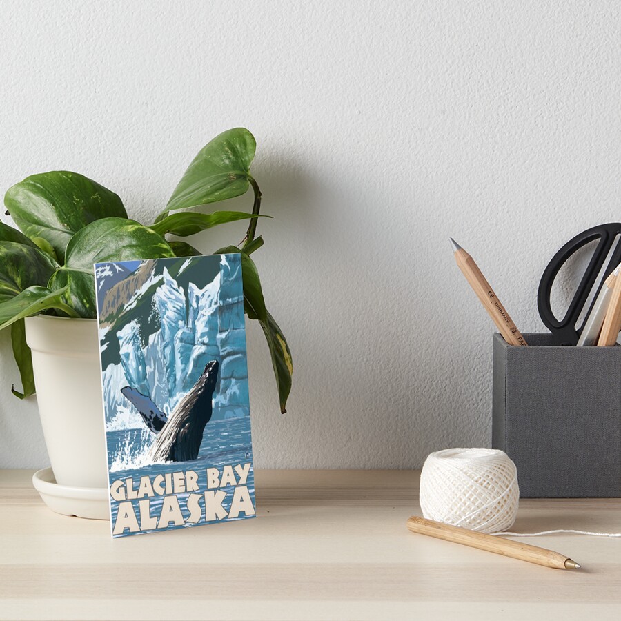 "Glacier Bay National Park Splashing Whale Alaska Vintage Travel Decal ...
