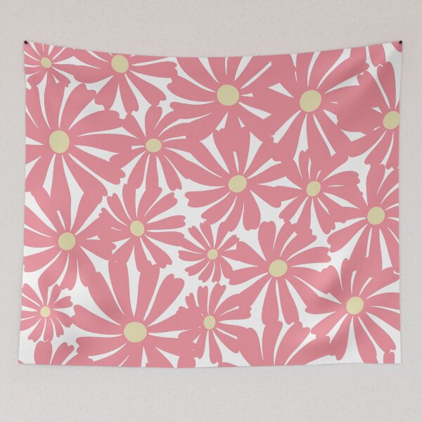 Item preview, Pink and Soft Yellow Mod Prints Floral designed and sold by meggydesigns.