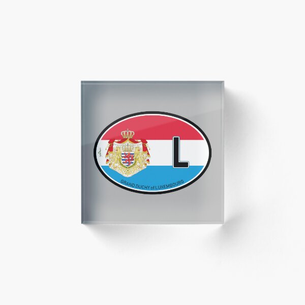 Item preview, LUXEMBOURG Letzebuerg Vehicle ID Flag Oval Sticker T-Shirt 02 designed and sold by OuterShellUK.