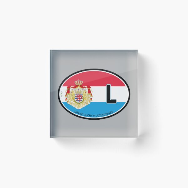 Item preview, LUXEMBOURG Letzebuerg Vehicle ID Flag Oval Sticker T-Shirt 02 designed and sold by OuterShellUK.