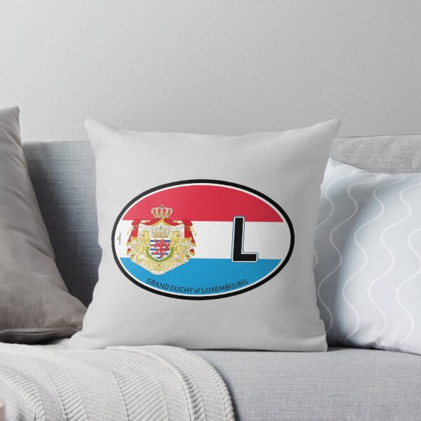 Item preview, LUXEMBOURG Letzebuerg Vehicle ID Flag Oval Sticker T-Shirt 02 designed and sold by OuterShellUK.