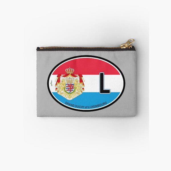 Item preview, LUXEMBOURG Letzebuerg Vehicle ID Flag Oval Sticker T-Shirt 02 designed and sold by OuterShellUK.