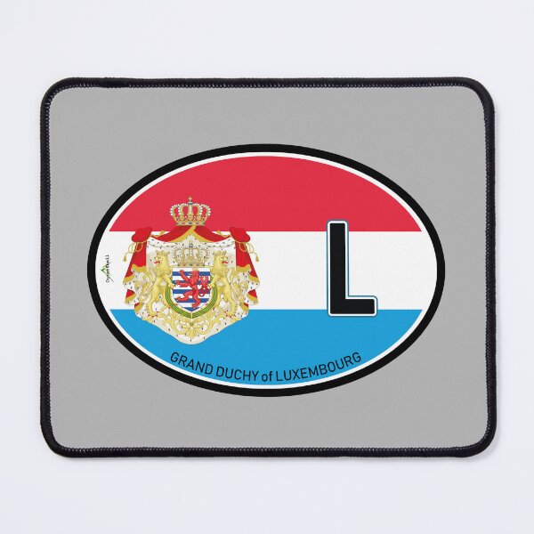 Item preview, LUXEMBOURG Letzebuerg Vehicle ID Flag Oval Sticker T-Shirt 02 designed and sold by OuterShellUK.