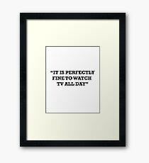 TV Series Addicted Framed Print