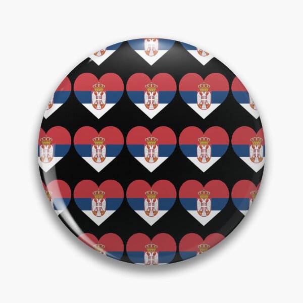 Item preview, Love My Serbian Hearts Flag designed and sold by HelloFromAja.