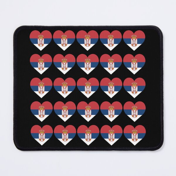 Item preview, Love My Serbian Hearts Flag designed and sold by HelloFromAja.